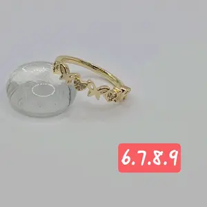 BUTTERFLIES WITH HEARTS. RINGS  clear stone's gold-plated .7.8.9 available