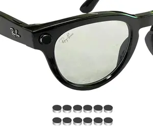 12PCS LED Blocker Sticker compatible with Meta glasses Ray-Ban accessories, gen2 Wayfarer,Skyler,Headliner,Oakley Meta HSTN light cover blackout,Medium adhesive to reapply stickers