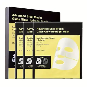 3 Sheets Snail Slime Mask with Collagen & Niacinamide, Korean Collagen Mask, Moisturizing Brightening Face Care Patches, Hydrating Skin Treatment, Collagen Facial Mask