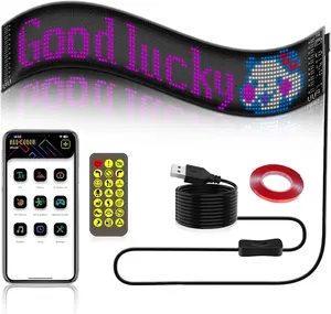 Pack Devil Eyes Light Sign for car Windshield, Programmable x LED Matrix Panel Flexible Screen Scrolling Sign Animation Message APP Control for Cars, Shop, Bar, Party Festival ."x."