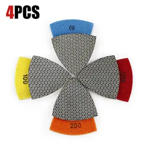 4PCS Electroplated Diamond Triangular Grinding Blades - Multi-Grit 60/100/200/400 for Stone & Wood - Oscillating Tool Sanding, Shaping & Polishing Kit Abrasive Discs outdoorfun