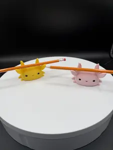 Adorable 3D-Printed Pink Axolotl Pencil Holder - Cute Desk Accessory for Students, Kids, and Axolotl Lovers