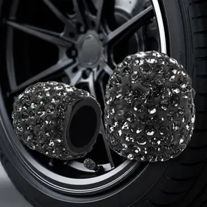 Crystal Diamond Shiny Soft Clay Tire Valve Caps Car Decor Accessories - Rustproof, Durable Glitter Enhancer for Daily Driving, Universal Fit for Most Vehicles.