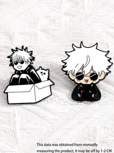 2 Piece Set Jujutsu Kaisen Creative Design Five-Stripes Enamel Pin Cartoon Alloy Material Brooch Lapel Backpack Accessory Fashion Jewelry All Seasons