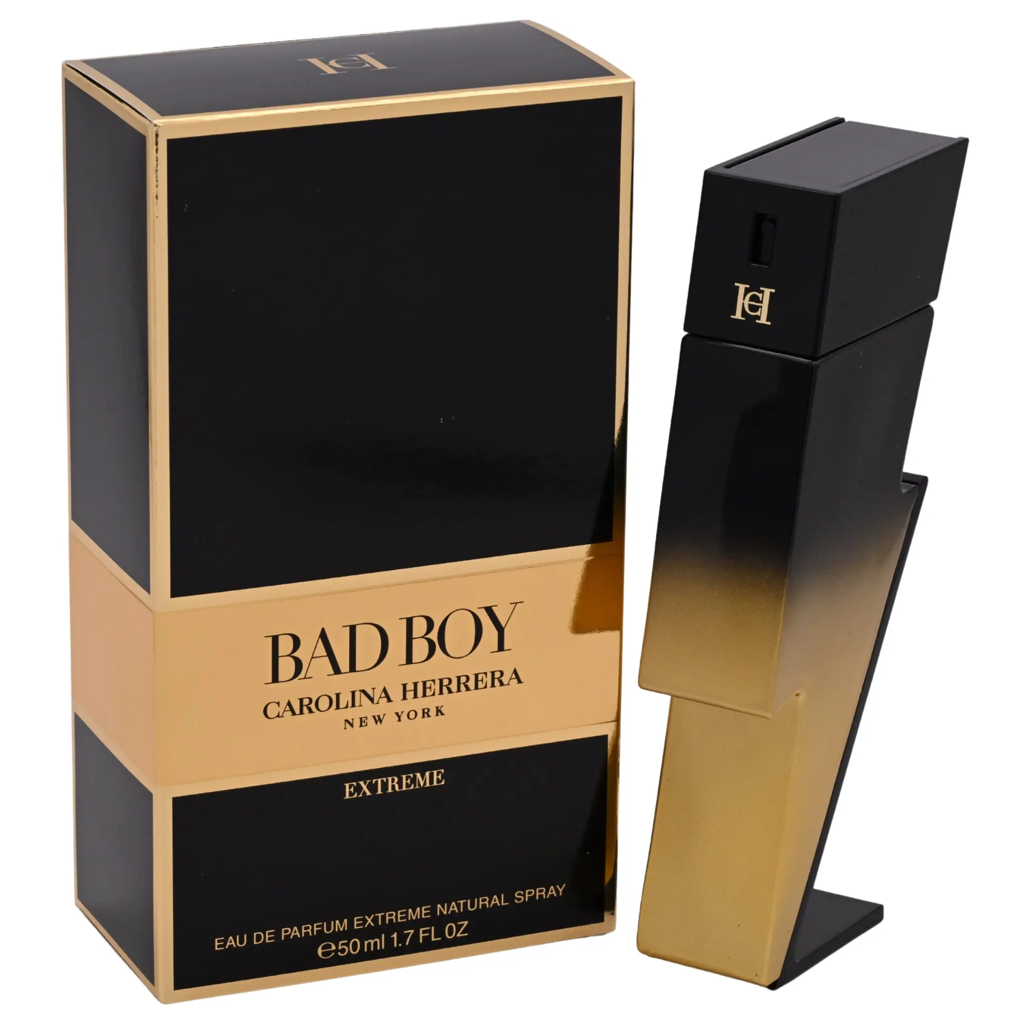Carolina Herrera Bad Boy Extreme Modern Potent Unisex EDP Spray (1.7 fl oz) - Aromatic Woody Fragrance with Clary Sage Notes, Spicy Bright Scent, Bold Appeal, New in Box, Aromatic Spray Bottle Unisex Fragrance