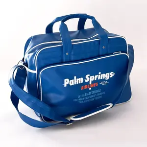 Mid Century Modern Palm Springs Airlines Come Fly With Me, Retro Weekender Bag - Royal Blue