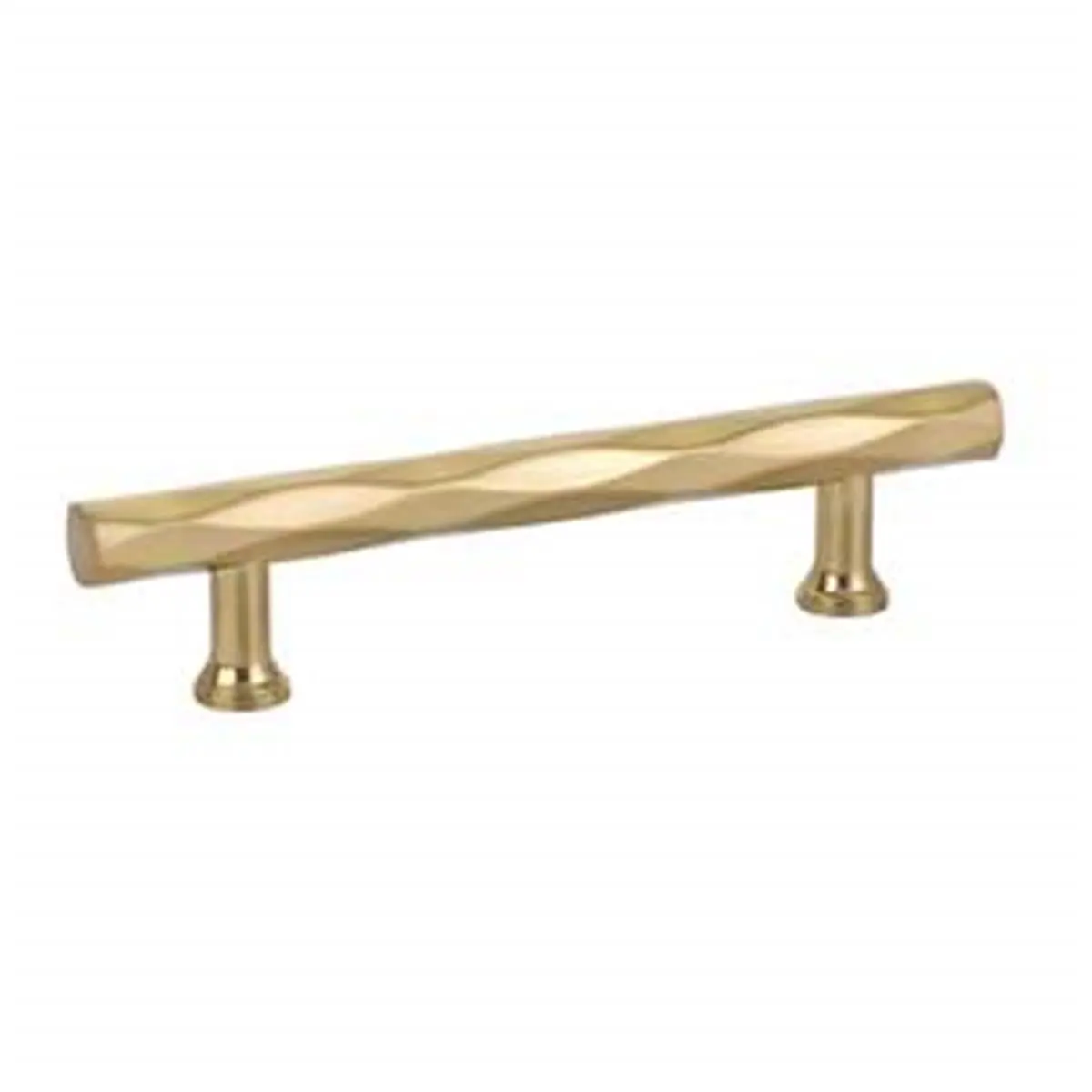Emtek 86430US4 Tribeca Design Art Deco Metal Door Handle, 6 in Center-to-Center Cabinet Pull, Satin Brass Finish, Included Installation Screws, Door Handles
