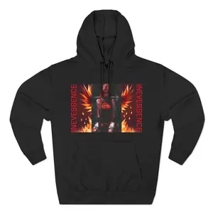Phoenix Rising Fleece Hoodie - Three-Panel Sweatshirt, Fire Bird Lightweight Jacket, Mythical Creature Pullover, Rebirth Outerwear,