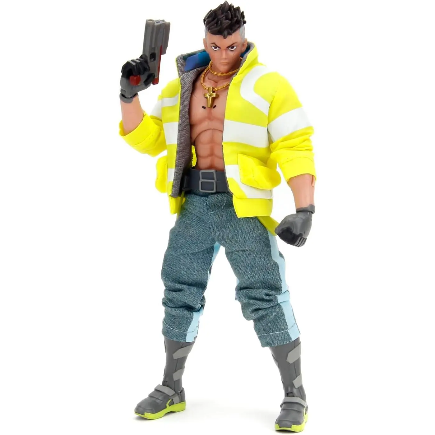 Jada Cyberpunk Edgerunners David Martinez - 1:12 Scale Action Figure - 6” Highly Articulated Collectible with Accessories - Ages 15+ - Soft Goods Jacket, Detailed Sculpt
