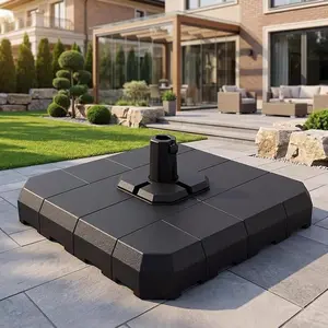 Garvee Heavy Duty Patio Umbrella Base Weight Set, 4-Piece Water Sand Fillable Weights for 10-15FT Cantilever Offset Outdoor Umbrella, Black HDPE Heavy Duty Stand Weights