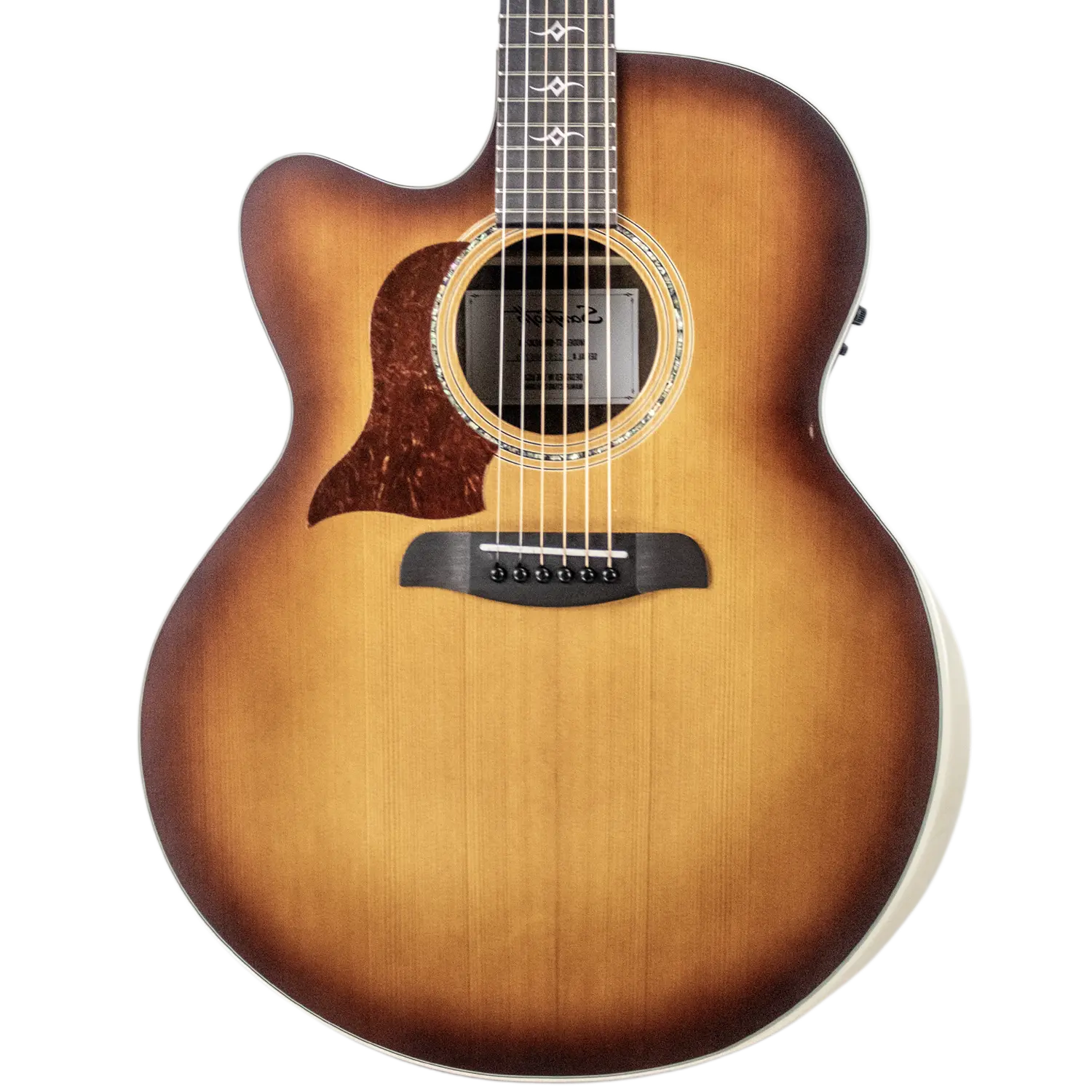 MAB Autographed Sawtooth Left Handed Australian Blackwood Jumbo Cutaway 24 Fret Acoustic Electric Guitar w Red Cedar Top