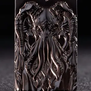 Z-OATH x Cthulhu Mythos | Rare Colored Jade Pendant - Hand-Carved Dark Streetwear Amulet