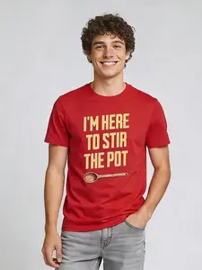 GEEKSOUTFIT I'm Here to Stir the Pot Geek T-Shirt Cotton Menswear Crew Neck Fitted Short Sleeve Casual Summer Streetwear Tshirt