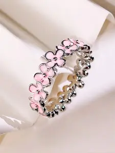 Fashion Flower Design Cuff Ring, Elegant Women's Accessories for Wedding & Engagement, Casual Matching Jewelry for Party, Daily Clothing Decor, Trendy All-match & Exquisite Jewelry for Birthday Gift