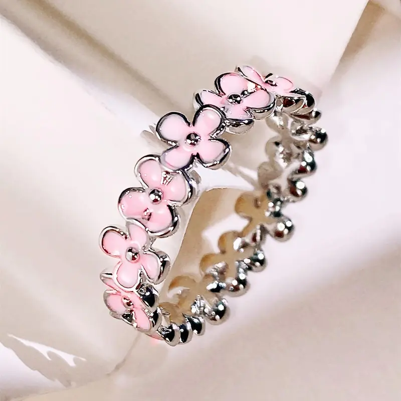 Fashion Flower Design Cuff Ring, Elegant Women's Accessories for Wedding & Engagement, Casual Matching Jewelry for Party, Daily Clothing Decor, Trendy All-match & Exquisite Jewelry for Birthday Gift, Copper Rings