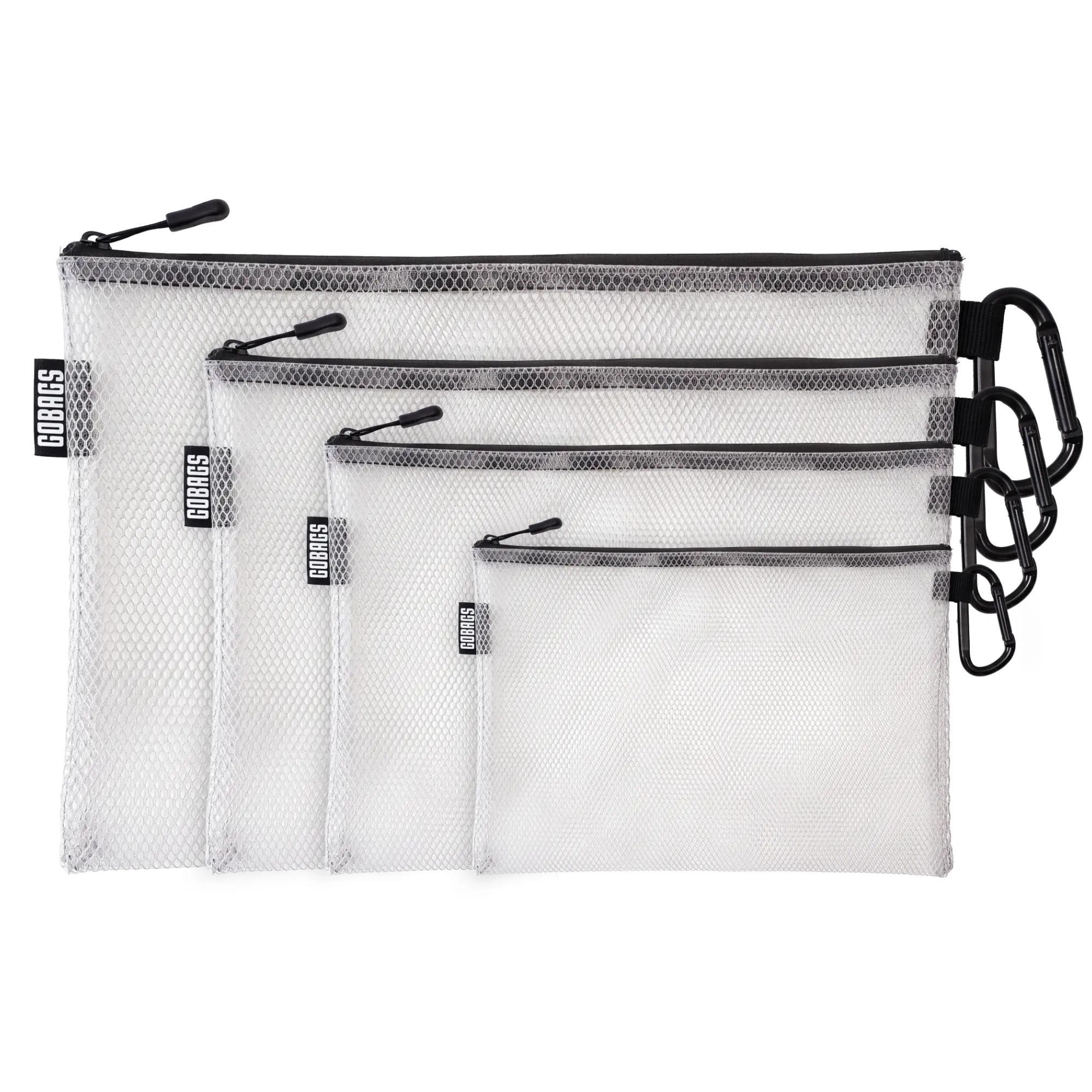 Air Zipper Bags - Multi-sized Electronics & Camera Accessories Bag - Travel Cable organizer, Gear Accessory Pouch, Travel Camera Essentials, (Clear, 4 pack) Photography Lighting Kit Transparent