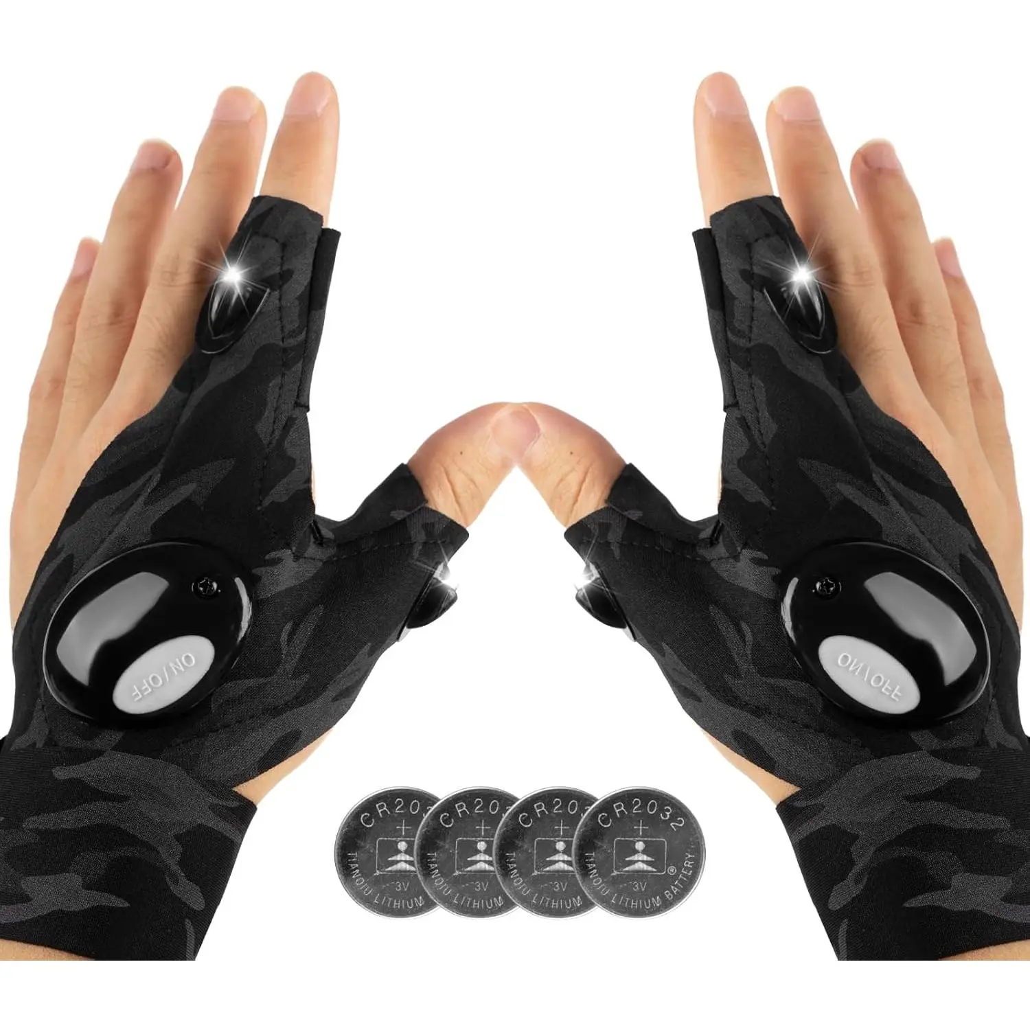 Rechargeable LED Flashlight Gloves for Male - Adjustable Nylon, USB Cable Included, Splash-Proof Hands-Free Light Tool for Drills, Repairs, Practical Christmas Gift (Phones & Electronics Accessory), Convenient For Repairs, Indoor
