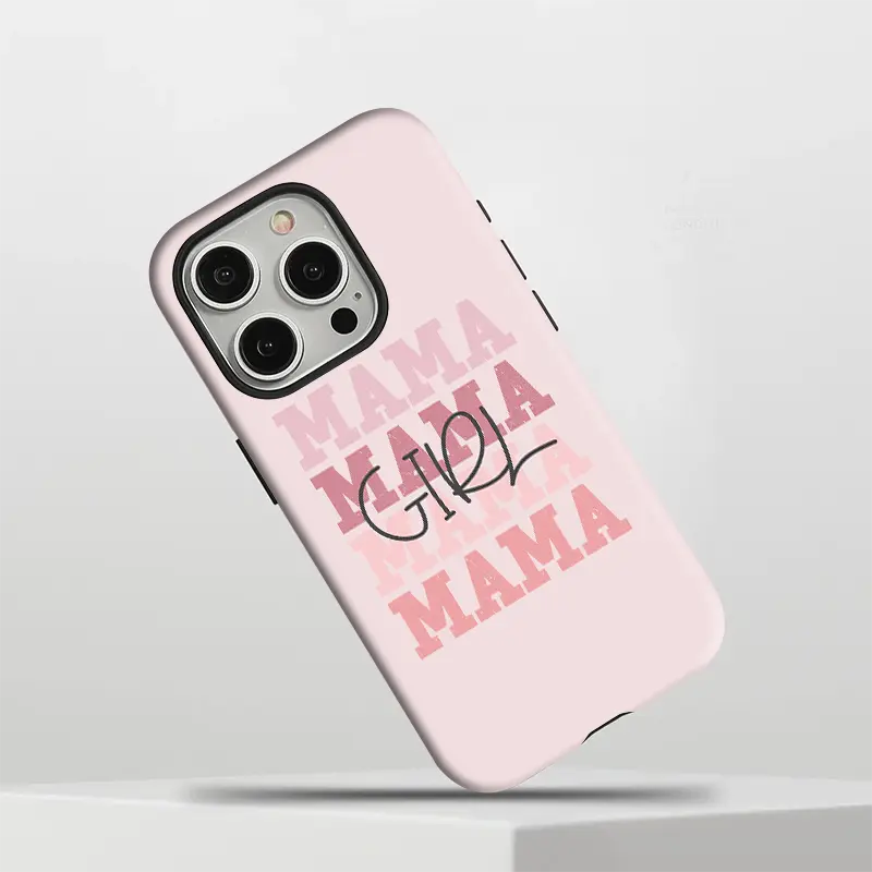 Pink GIRL MAMA Two-in-one phone case suitable for iPhone 16 15 14 13 12 11 plus pro Max 16Promax shockproof bold protective phone casing