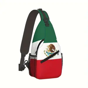 [Made in US] Crossbody Chest Bag Hiking Backpack Mexican Flag Shoulder Bag Folding Large Capacity Fashion Durable Can Be Used For Shopping, Work, Leisure Travel Beach Bag Fishing Backpack sling