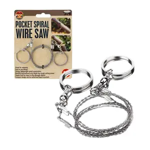 Pocket Spiral Wire Saw 22 Stainless Steel Camping Saw with Swivel Rings for Emergency Outdoor--=%2=- Survival=%2=-- Lightweight & Compact Design for Hiking and Camping--=%2=- survival=%2=----=%2=- gear=%2=-- survival gear