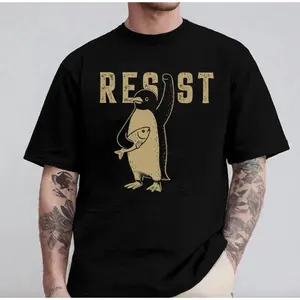 Resist Penguins Shirt, Penguins Against Tariffs Unisex Sweatshirt Hoodie, Resist FDT Tee, Protest Shirt, Gift Fabric Men Womenswear Top Streetwear Classic