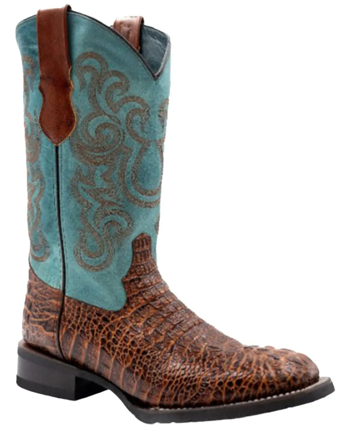 Ferrini Men's Men'S Caiman Print Performance Western Boot Broad Square Toe - 40493-23-Ru