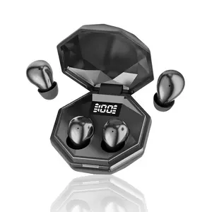 SK45 True Wireless Invisible headphones bluetooth,Tiny Size,Heavy Bass&Noise Cancelling Audio Earphone,Touch Control, Electronic,Headset with Display, earbuds wireless For Sleeping