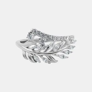 【743】Ivy Vine Tension-set Cubic Zirconia Ring - Fashionable Wedding/Anniversary Gift