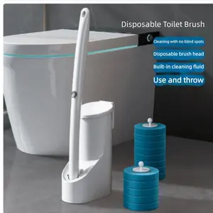 Disposable Toilet Brush Set with 24 Refills, Includes Holder & Scented Bar, Home Cleaning Essentials, Must-Have Household Items, Disposable Toilet Cleaning System