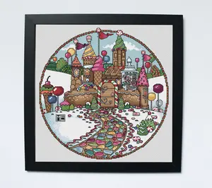 Spot Colors Candy Castle Counted Cross Stitch Kit