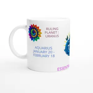 White 11oz Ceramic Mug (AQUARIUS)