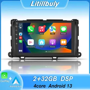 9" Android 13 Car Stereo for Toyota Sienna 2011-2014 touch screen has Android Auto Wireless Carplay, Bluetooth WIFI supports GPS Navigation
