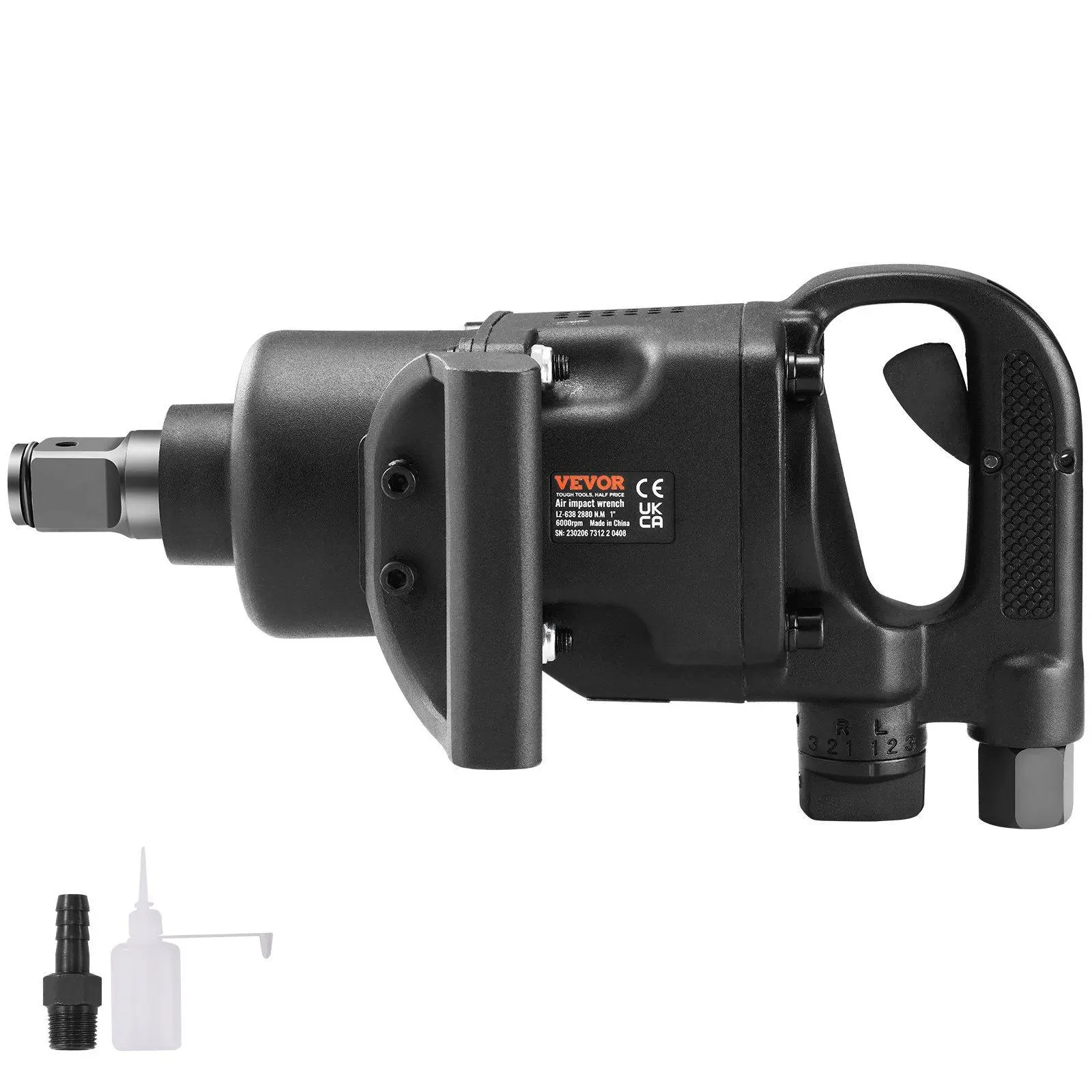【summerfinds】VEVOR 1 Inch Air Impact Wrench, TikTokShopBlackFriday, Up to 2730 ft-lbs Reverse Torque Output 1" Pneumatic Impact Gun Lightweight w/ 2 Handles for Heavy Duty Repairs and Maintenance, High Torque Impact