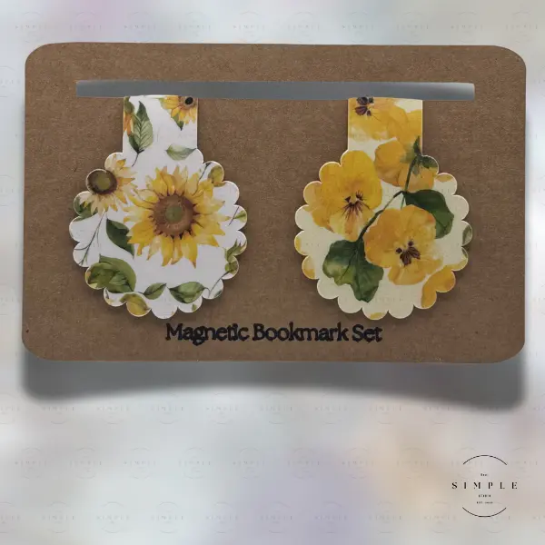 Real Simple Studio Sunshine Flowers Magnetic Bookmark Set - Cute Decorative Magnetic Bookmark for Readers, Gift for Her, Birthday Gift