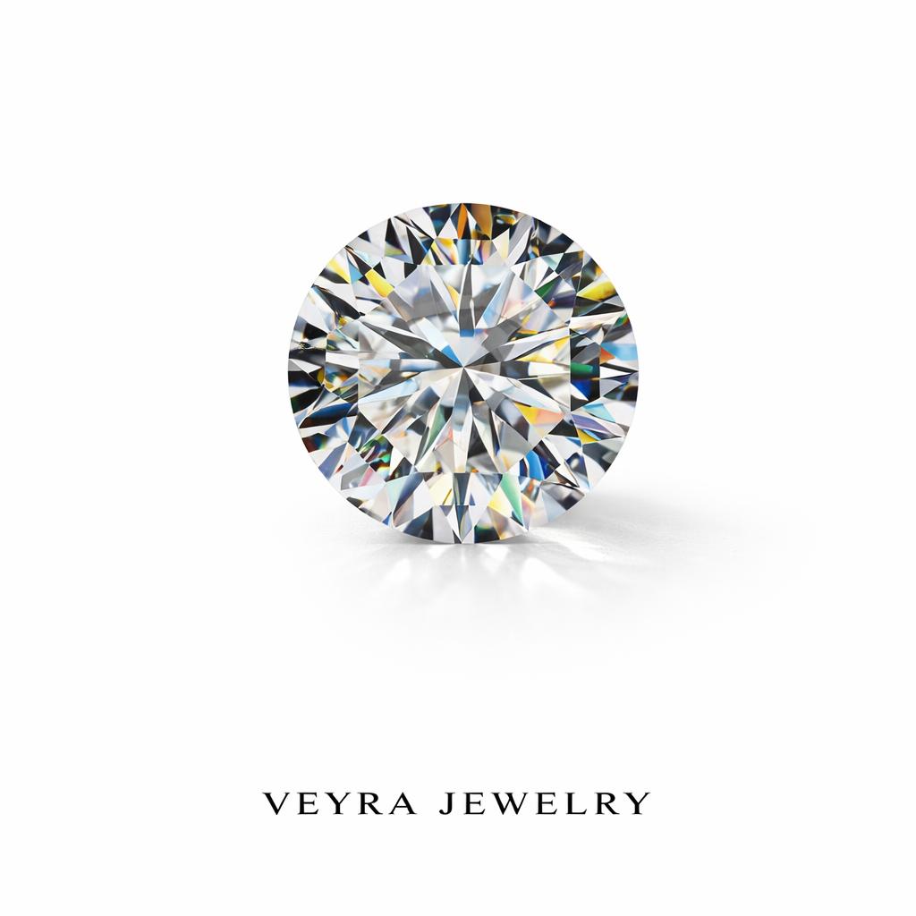 Round untreated diamond and sapphire gemstone, accompanied by a certificate