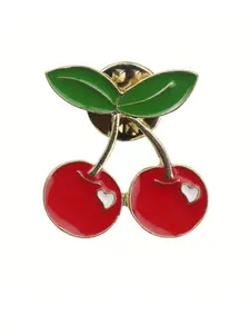 Cute Cherry Design Brooch, Fashionable Enamel Pin for Women & Men, Enamel Pin Suitable for Backpacks, Jeans, Scarves, Hats Decoration, Hat Pins