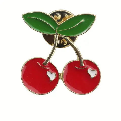 Cute Cherry Design Brooch, Alloy Brooch Pin, Brooch Pin Clip, Fashionable Enamel Pin for Women & Men, Enamel Pin Suitable for Backpacks, Jeans, Scarves, Hats Decoration, Hat Pins