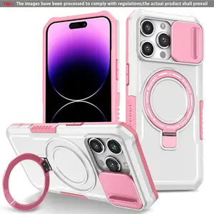 Magnetic Stand Shockproof Phone Case for iPhone 16 Pro Max 15 14 13 12 11, Durable Protective Cover, Easy Access Design