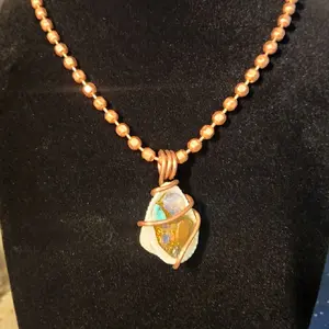 Copper Wrapped Orgone InnerG Seashell Pendant With 1/4 inch copper Necklace Unique Organic Design EMF Protection & Grounding Accessory