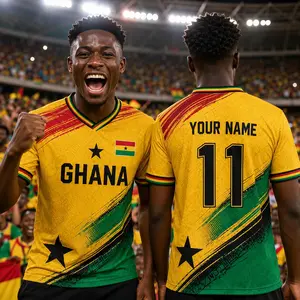 Ghana Soccer Jersey, Custom Name Number Jersey, Futbol Fan Jersey, Patriotic Sportswear