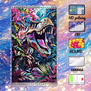 DIY 5D velvet, AB diamonds, fairy dust diamonds, crystal diamonds, dinosaur jungle diamond painting, diamond embroidery handmade kit, special process diamond art kit, wall decoration, gift for family, lovers, and friends, Diamond Painting Kits