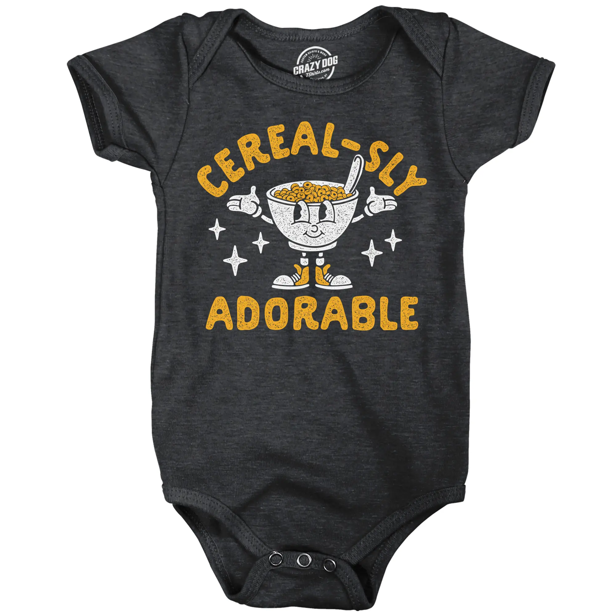 Cerealsly Adorable Baby Bodysuit Funny Sarcastic Food Graphic Novelty Jumper for Infants Funny Baby Onesies Sarcastic Clothes for Baby Funny Food Onesie Novelty Onesie Black -