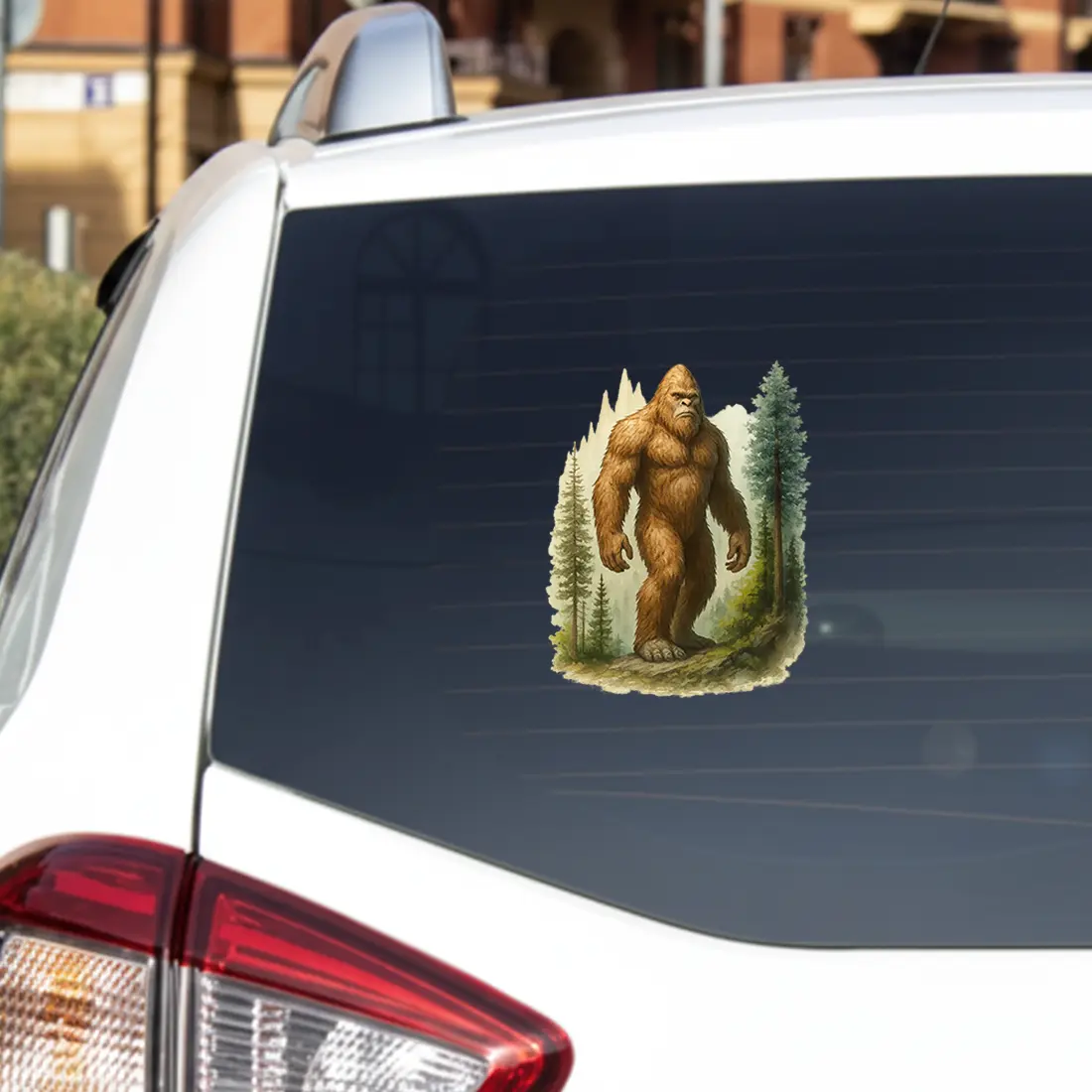 Vintage Forest Bigfoot Sasquatch Yeti Vinyl Waterproof Decorative Sticker, Home Decor Vehicle Bumper Decal for Car, Truck, Wall, Window