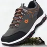 Men's Lace-Up Lightweight Waterproof Hiking Shoes - Casual Hiking Footwear with Excellent Grip and Support, All Seasons Camping Trail Shoes (3 Colors)