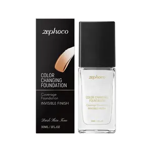 Zephoco Color Changing Concealer Foundation for Deep Skin Tone, Natural Even Tone, Moisturizing, Gentle & Smooth Facial Makeup