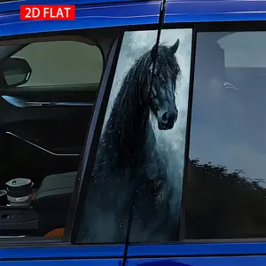 2 Sets Horse Pattern Car B Pillar Stickers, PVC HD Print Self-Adhesive Decorative Stickers, Automotive Decals, Waterproof Scratch-Resistant, Car Exterior Decoration