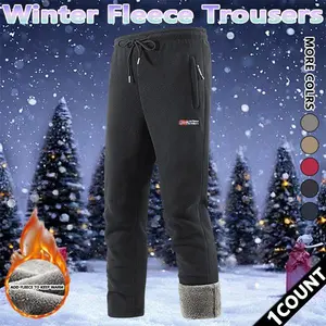 Men's Protection from Pants Insulated Cold weather Hiking Winter Soft fabric, comfortable and skin-friendly Pants Pockets Climbing Thermal Jogger Trousers Thermal Lined Jogger pants men