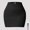 【Black Friday】Women's High-Waisted Ribbed Bodycon Mini Skirt, Seamless All-Season Athletic Workout Skirt with Non-See-Through Knit Fabric and Body-Sculpting, Butt-Lifting Fit