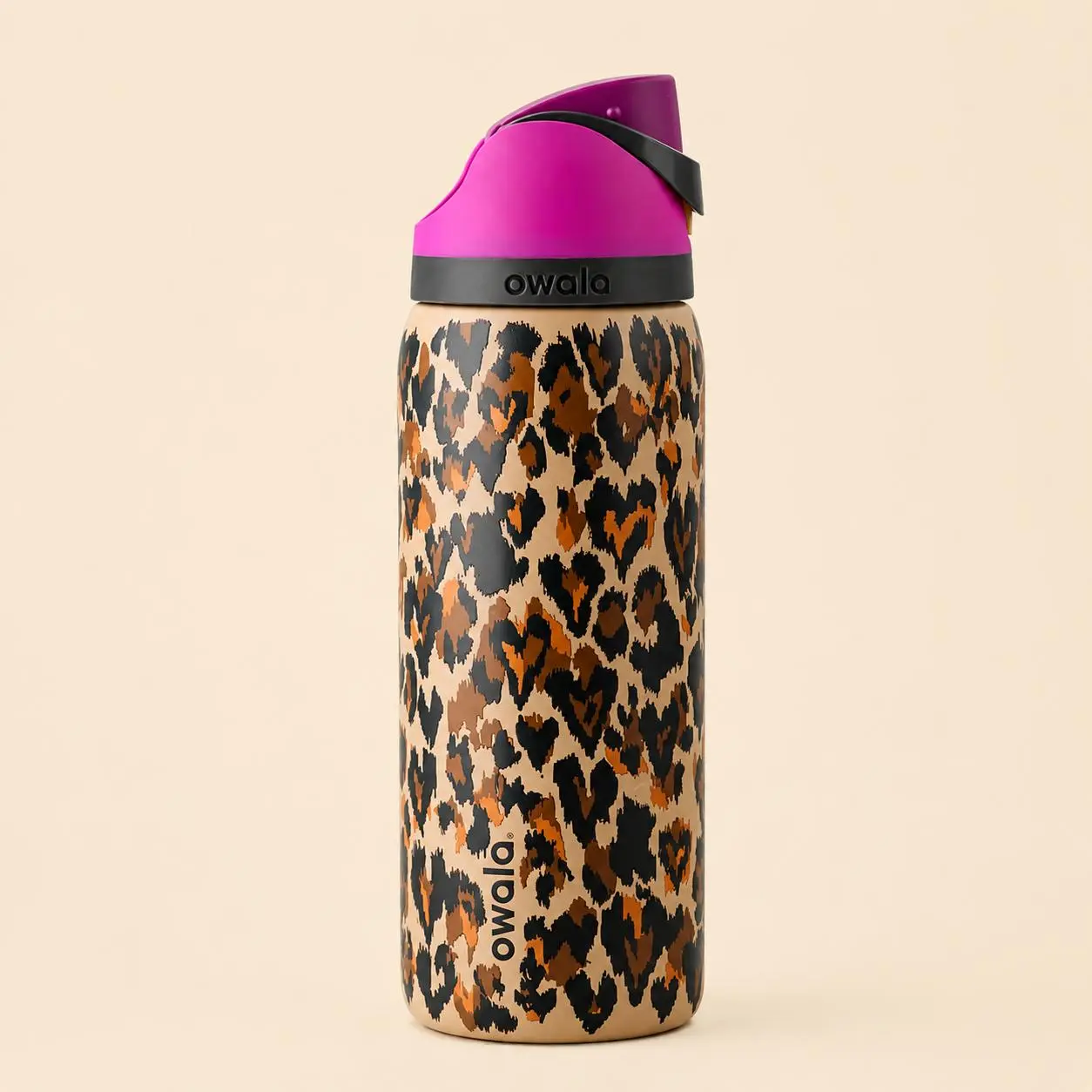 Owala FreeSip 32oz Wild at Heart Leopard Print Water Bottle