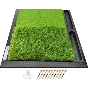 Golf Hitting Mat with Heavy Rubber Base, Foldable Golf Practice Mat for Indoor and Outdoor , Fairway & Rough Turf for Swing and Chipping
